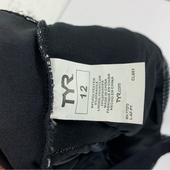 TYR Black White Monroe Stripe Aqua Controlfit One Piece Swimsuit 12 - Picture 8 of 11